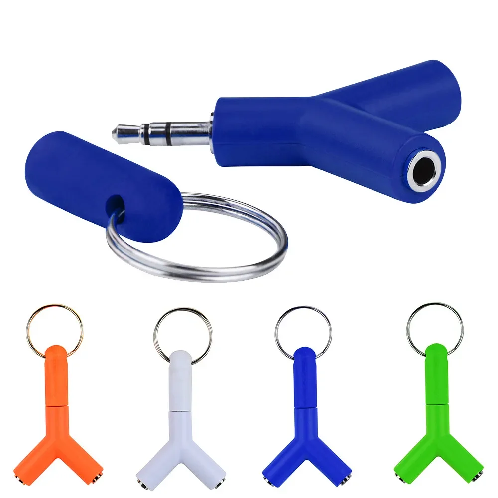 Earphone Splitter Jack - オーディオスプリッターyジャックオスからメス2 m/f 3.5mm,ステレオケーブルアダプター,ヘッドホン用,携帯電話,pc mp3 mp4