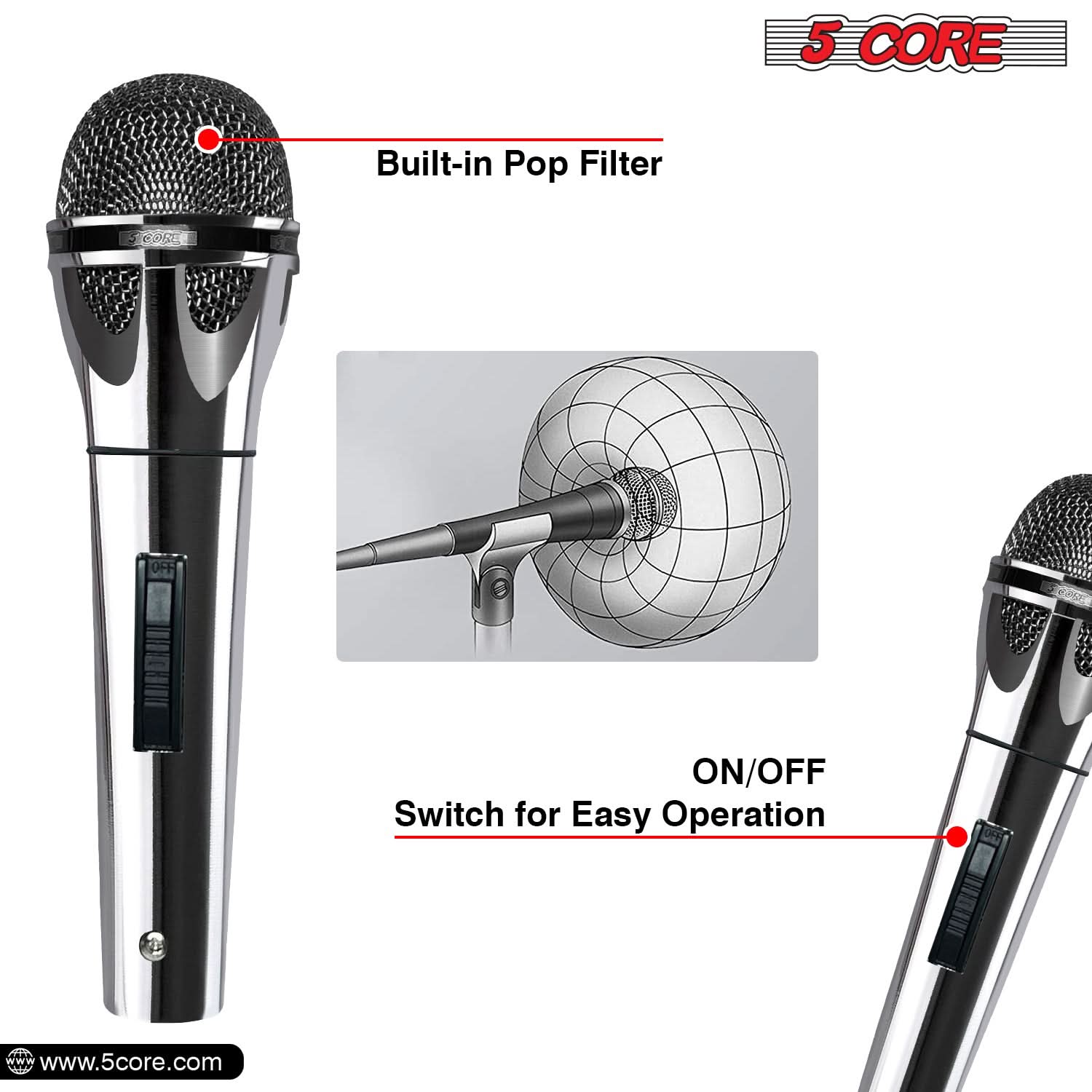 5コアXLRマイク ダイナミックマイク カラオケ歌唱 スタジ - Shure Mic Sm58 のレビューと価格